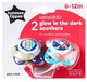 Tommee Tippee Glow in the dark 6-12 m Silicon Soothers image number 1